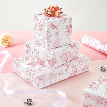 Geschenkpapier Blumenrosa – 43x10m Rolle für Hochzeitsgeschenke
