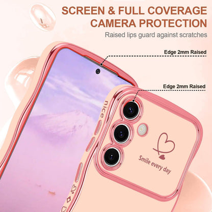 Handyhülle Samsung Galaxy S24 FE Mädchen Rosa Wellen Galvanisiert