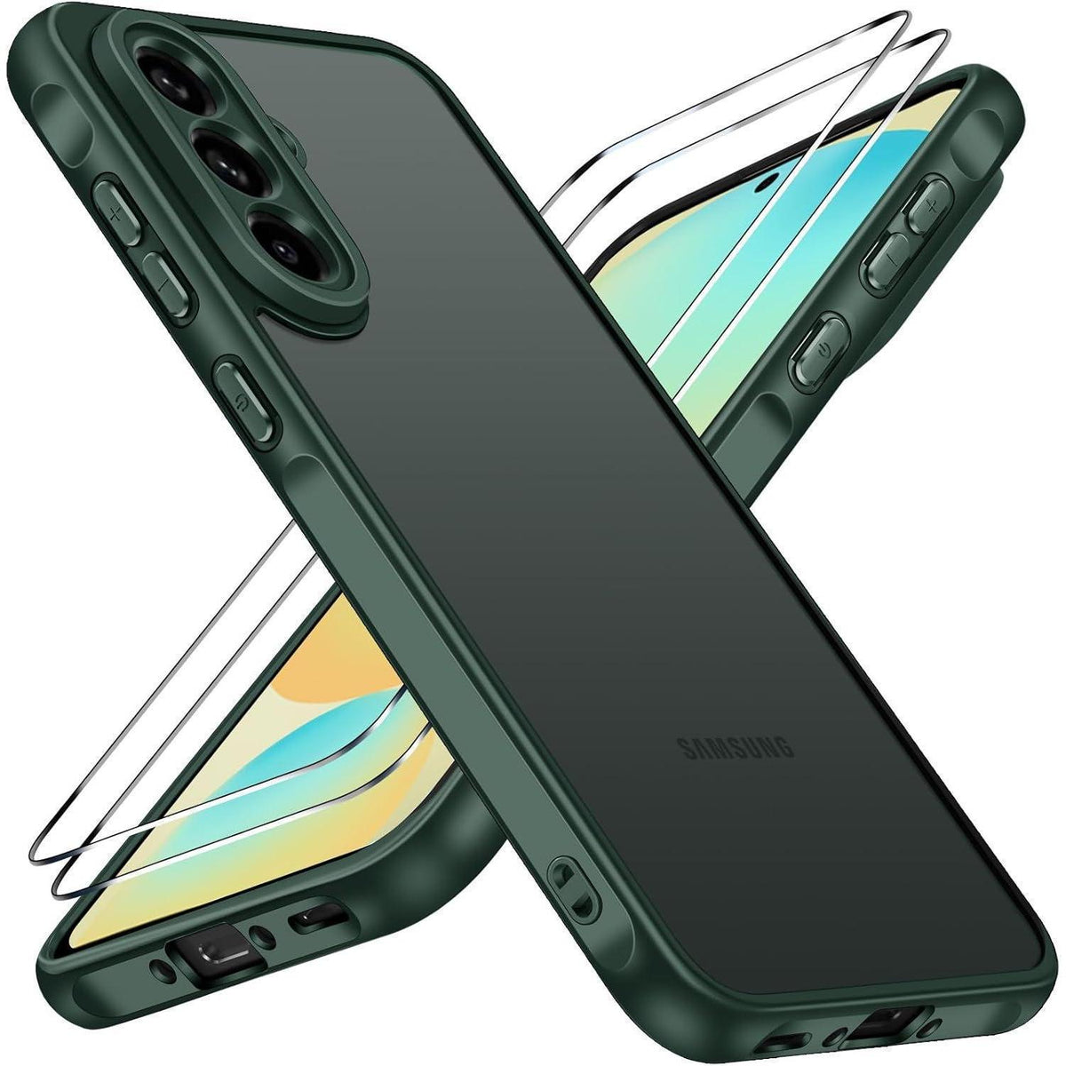 Schutzhülle mit Panzerglas für Samsung Galaxy A56 5G, Grün