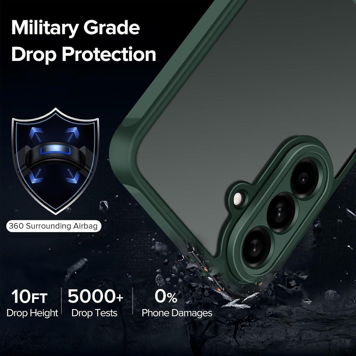 Schutzhülle mit Panzerglas für Samsung Galaxy A56 5G, Grün