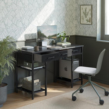 120x50 cm Computertisch mit Stoffschubladen und