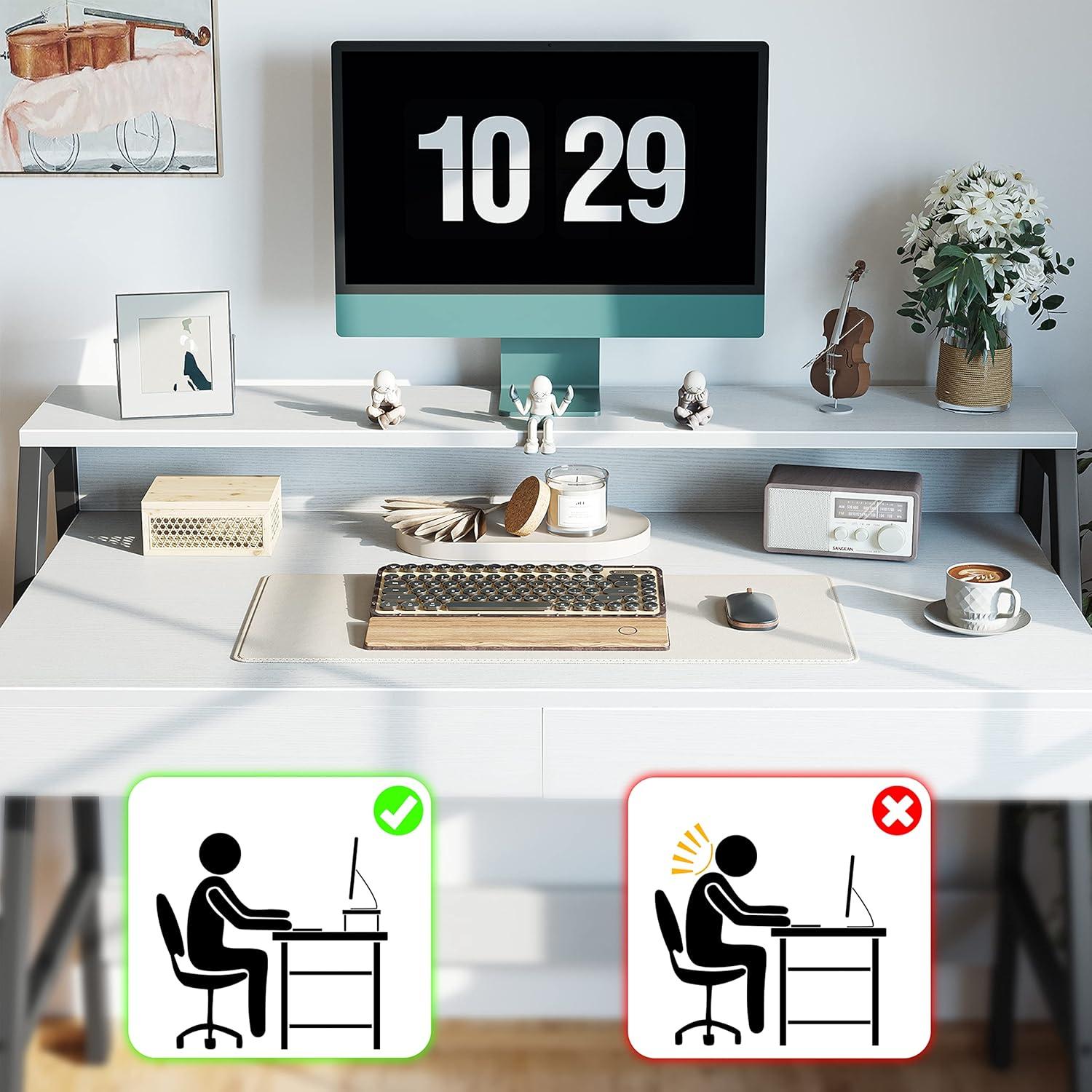 CubiCubi Computertisch 120 cm Schreibtisch mit Schubladen