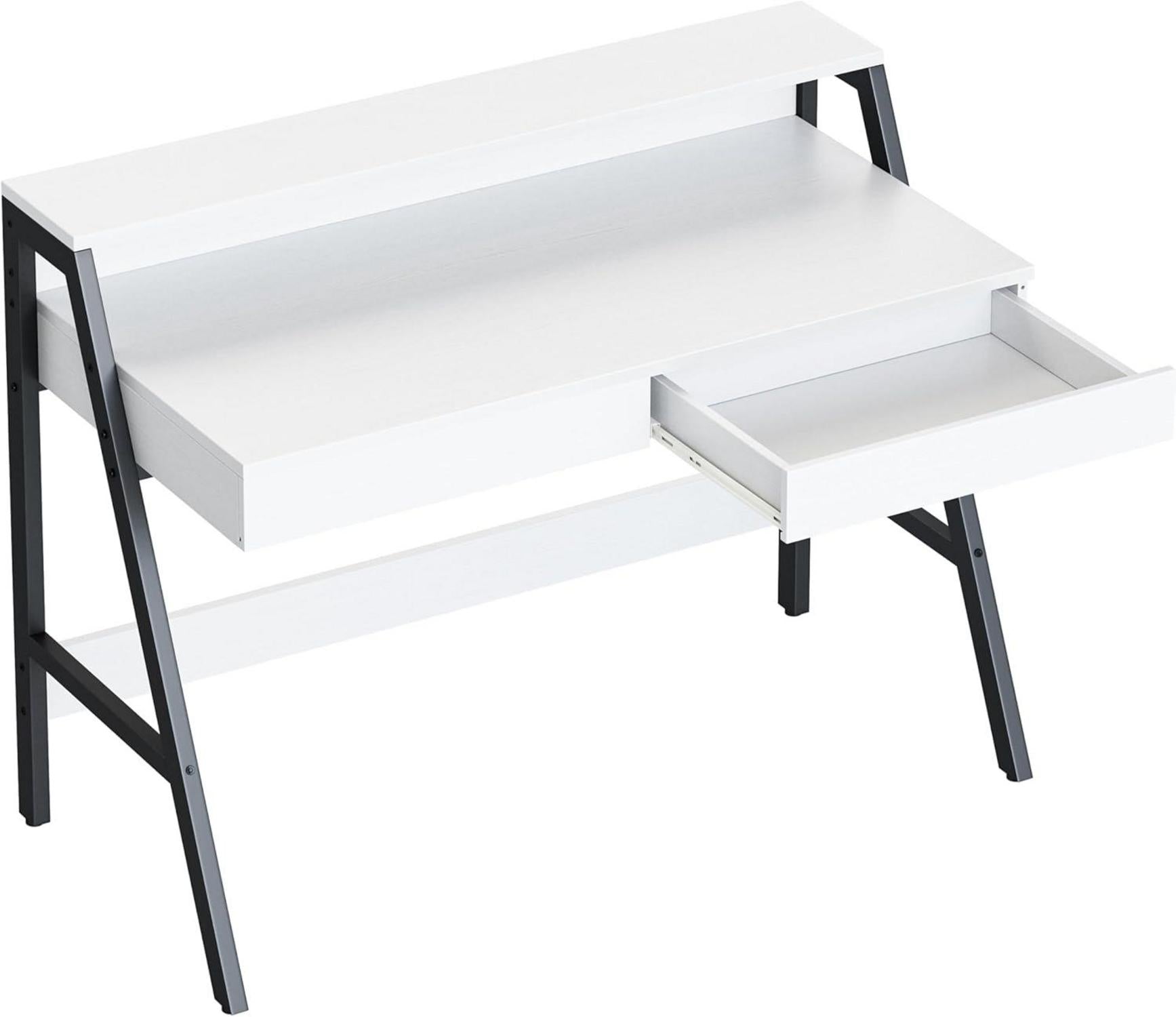 CubiCubi Computertisch 120 cm mit Schubladen und Monitorständer