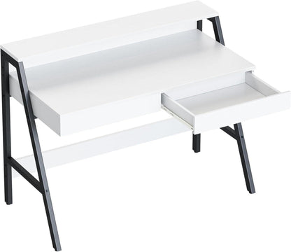CubiCubi Computertisch 120 cm mit Schubladen und Monitorständer