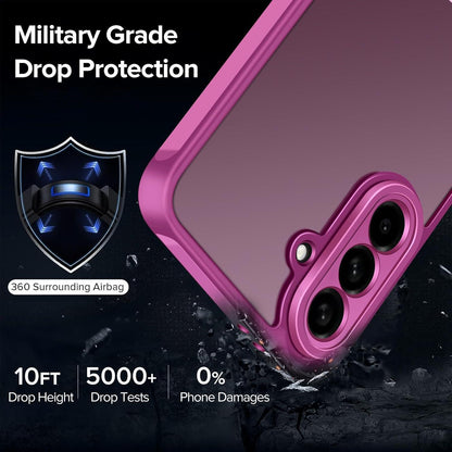 Samsung Galaxy A56 5G Hülle mit Panzerglas, matt durchscheinend, rosa