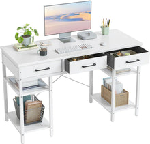 CubiCubi Computertisch mit Stoffschubladen und Ablageflächen