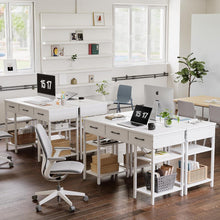 120x50 cm CubiCubi Computertisch mit Stoffschubladen und