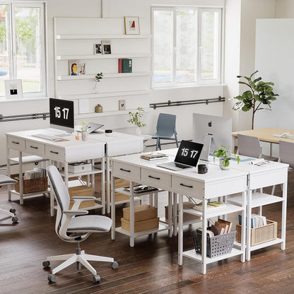 120x50 cm CubiCubi Computertisch mit Stoffschubladen und