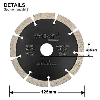 Diamant Frässcheibe 125mm für Beton, Mauerwerk & Ziegel