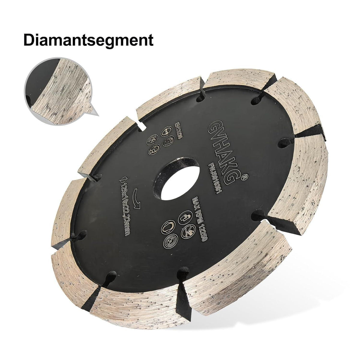 Diamant Frässcheibe 125mm für Beton, Mauerwerk & Ziegel