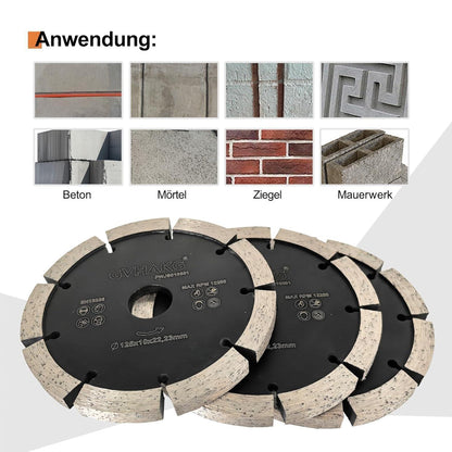 Diamant Frässcheibe 125mm für Beton, Mauerwerk & Ziegel