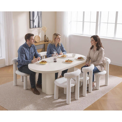 Küchenstühle 2er Set Kunstfell Weiß – Moderne Esszimmerstühle