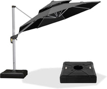 Sonnenschirm 300 cm mit Ständer und 360° Rotation, Grau