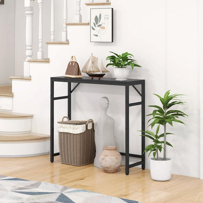 Schmaler Konsolentisch Schwarz – 75x24x75 cm | Beistelltisch