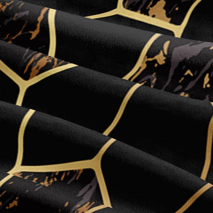 3D Wabenbettwäsche Set Schwarz Gold 135x200cm