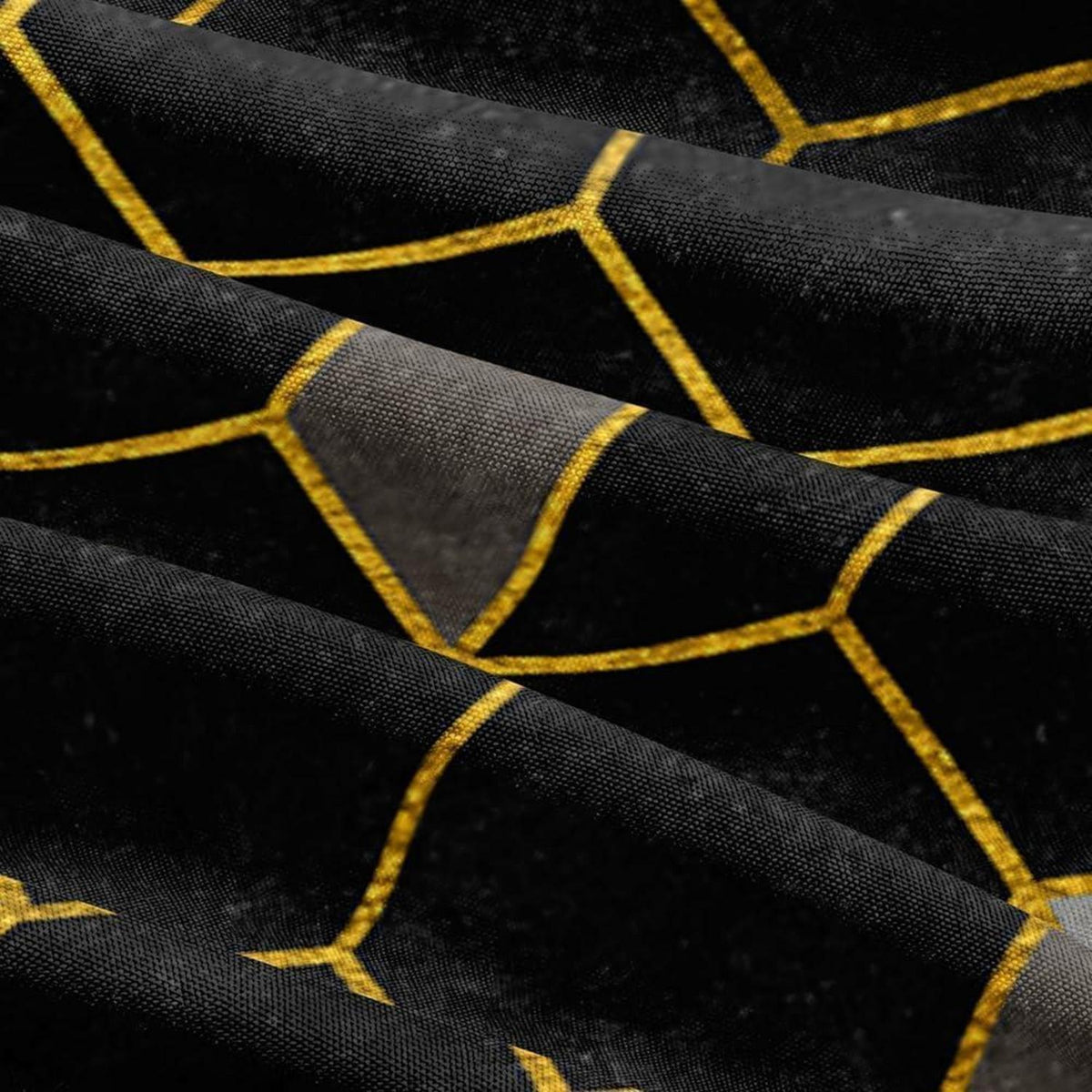 3D Geometrie Bettwäsche Set 135x200cm - Schwarz
