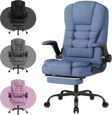 Gaming Stuhl Ergonomisch mit Fußstütze Blau Mesh Bürostuhl