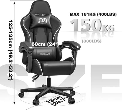 Ergonomischer Gamer Chair mit Lendenkissen und 150KG Belastbarkeit