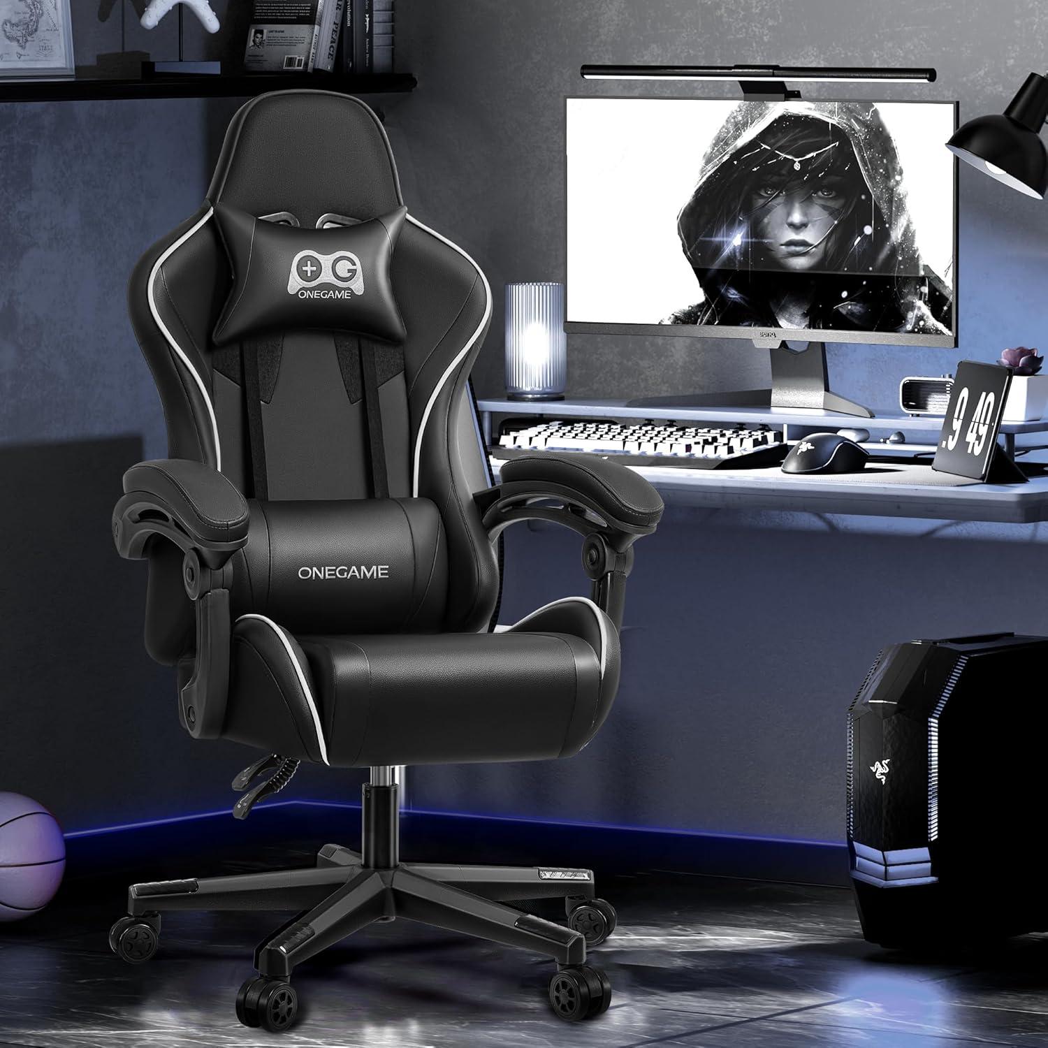 OneGame Ergonomischer Gaming Chair höhenverstellbar Schwarz