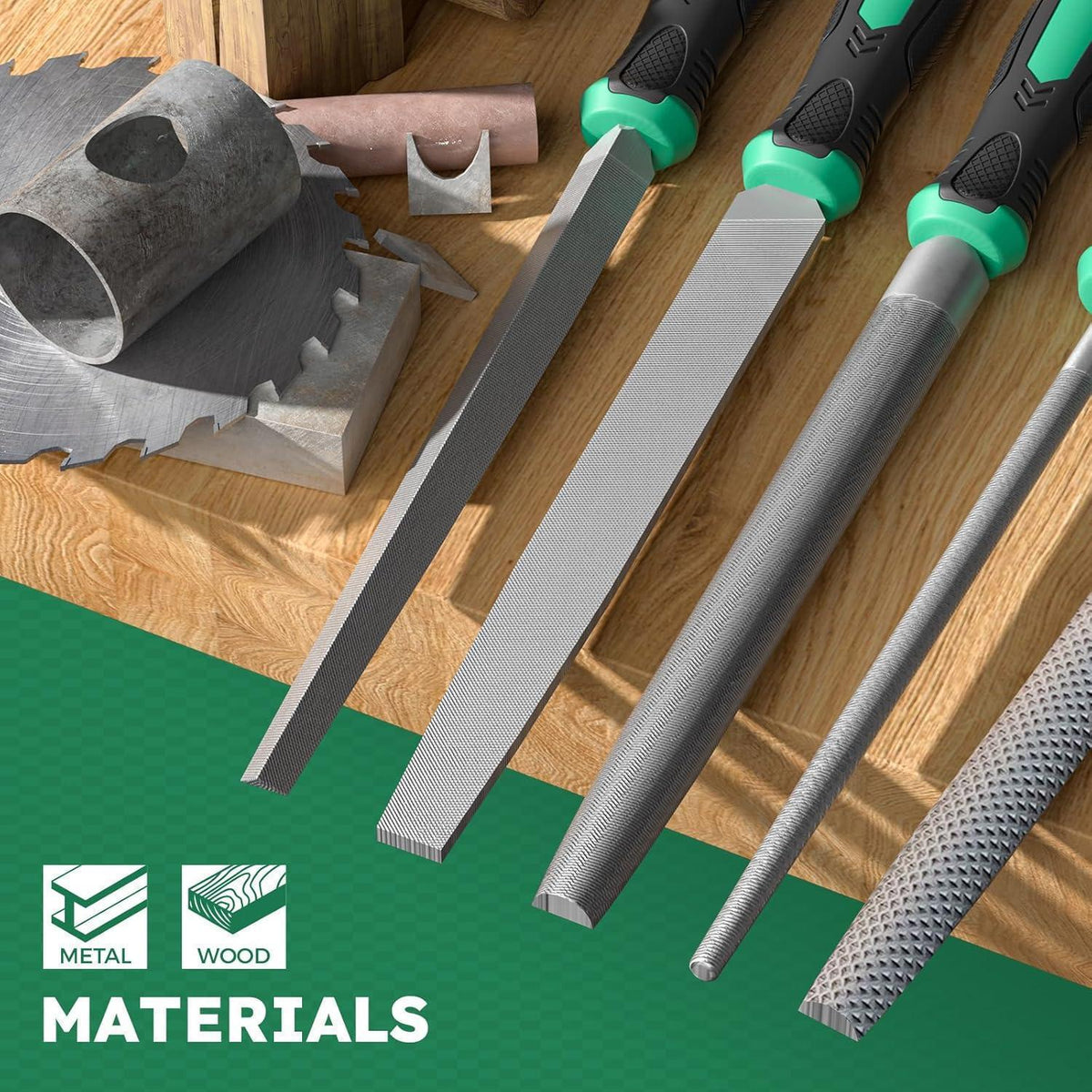 Metallfeilen-Set Industriequalität – 5 Formen & Zubehör