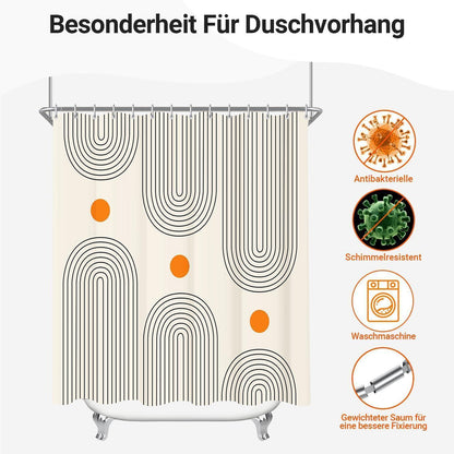 Duschvorhang 180x200cm Geometrische Kurve Wasserabweisend