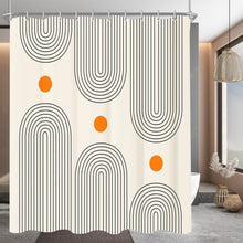 Duschvorhang Geometrische Kurve 180x200cm Antischimmel Polyester Stoff