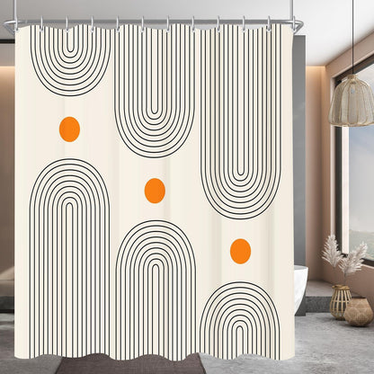Duschvorhang Geometrische Kurve 180x200cm Antischimmel Polyester Stoff