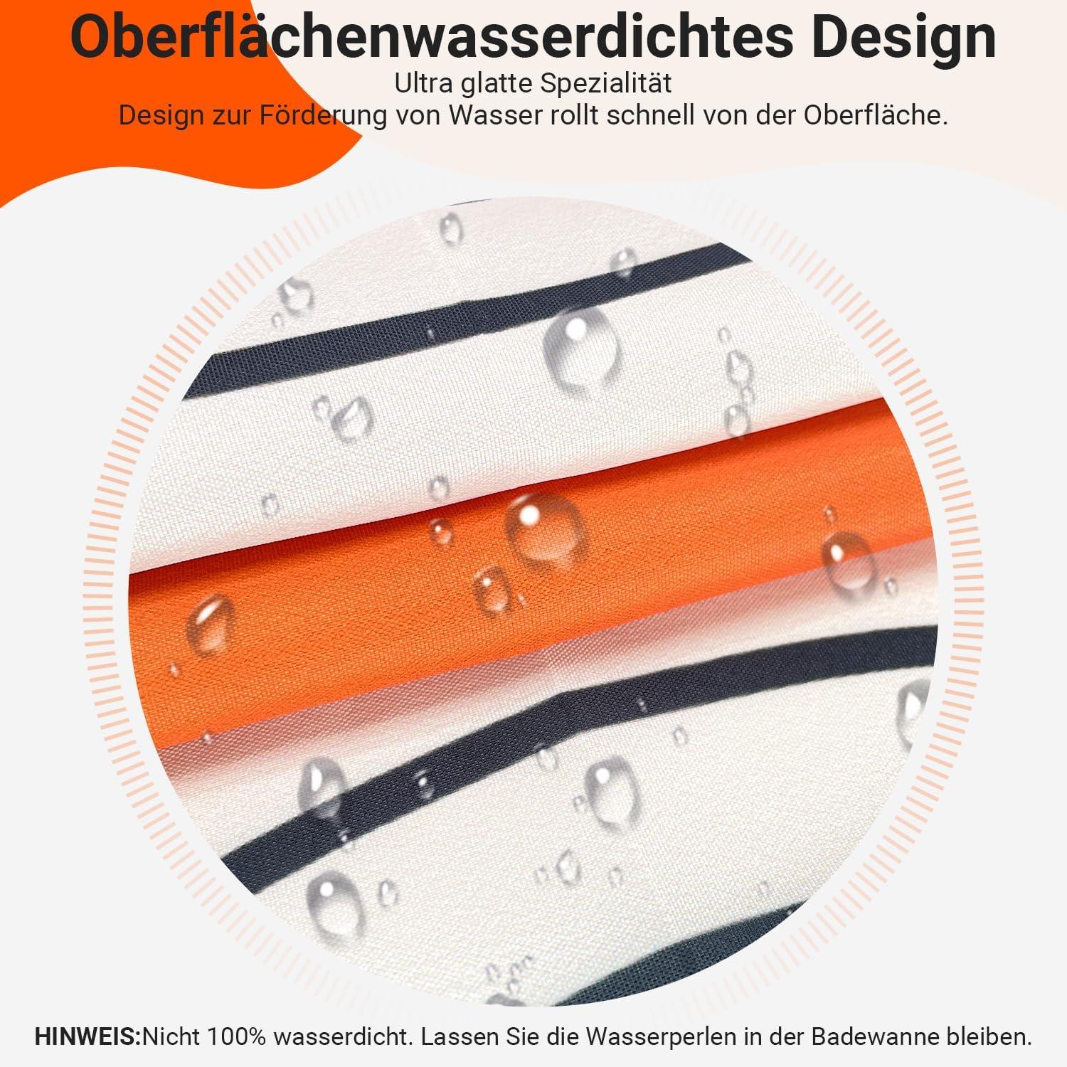 Duschvorhang 180x200cm Geometrische Kurve Wasserabweisend