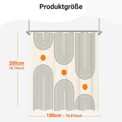Duschvorhang 180x200cm Geometrische Kurve Antischimmel Wasserabweisend
