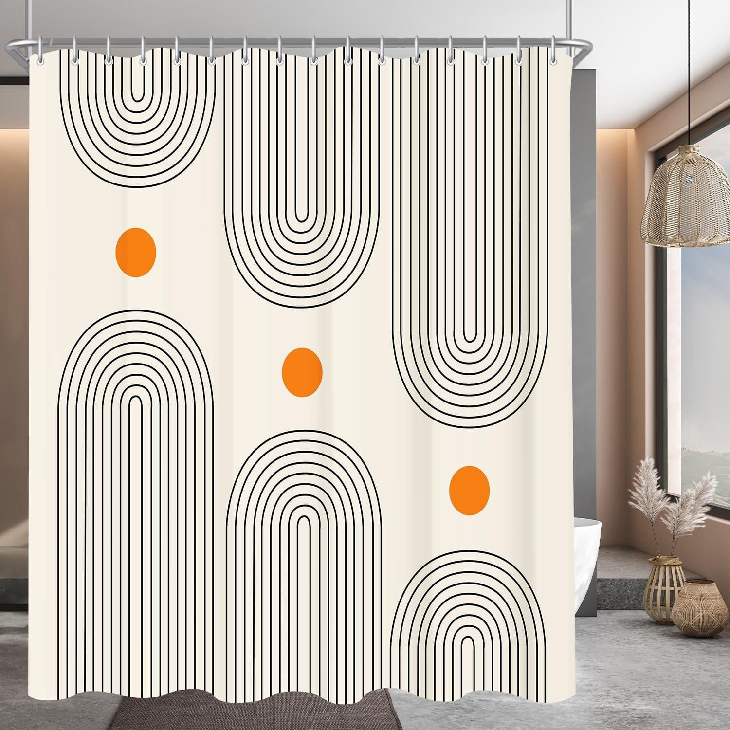 Duschvorhang Geometrische Kurve Wasserabweisend 240x200cm