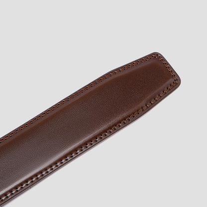 Automatik Gürtel Herren, 35mm Breit, Dunkelbraun, Verstellbar in Lederoptik