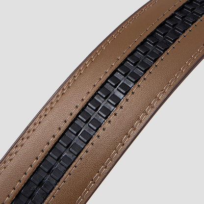 Automatik Gürtel Herren, 35mm Breit, Verstellbar, Dunkelbraun in Lederoptik