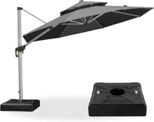 Ampelschirm 330 cm mit Ständer Sonnenschirm XXL UV50+ Grau