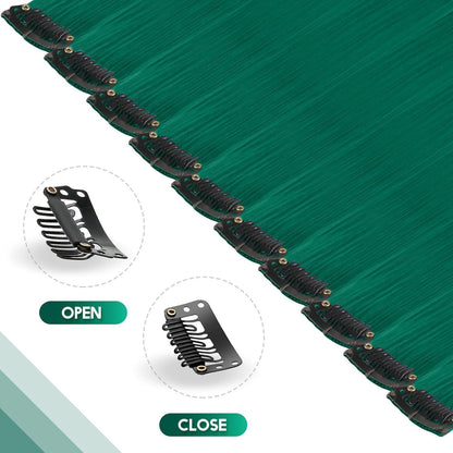 Farbige Haarverlängerung Dunkelgrün – 10 Stück Clip-In