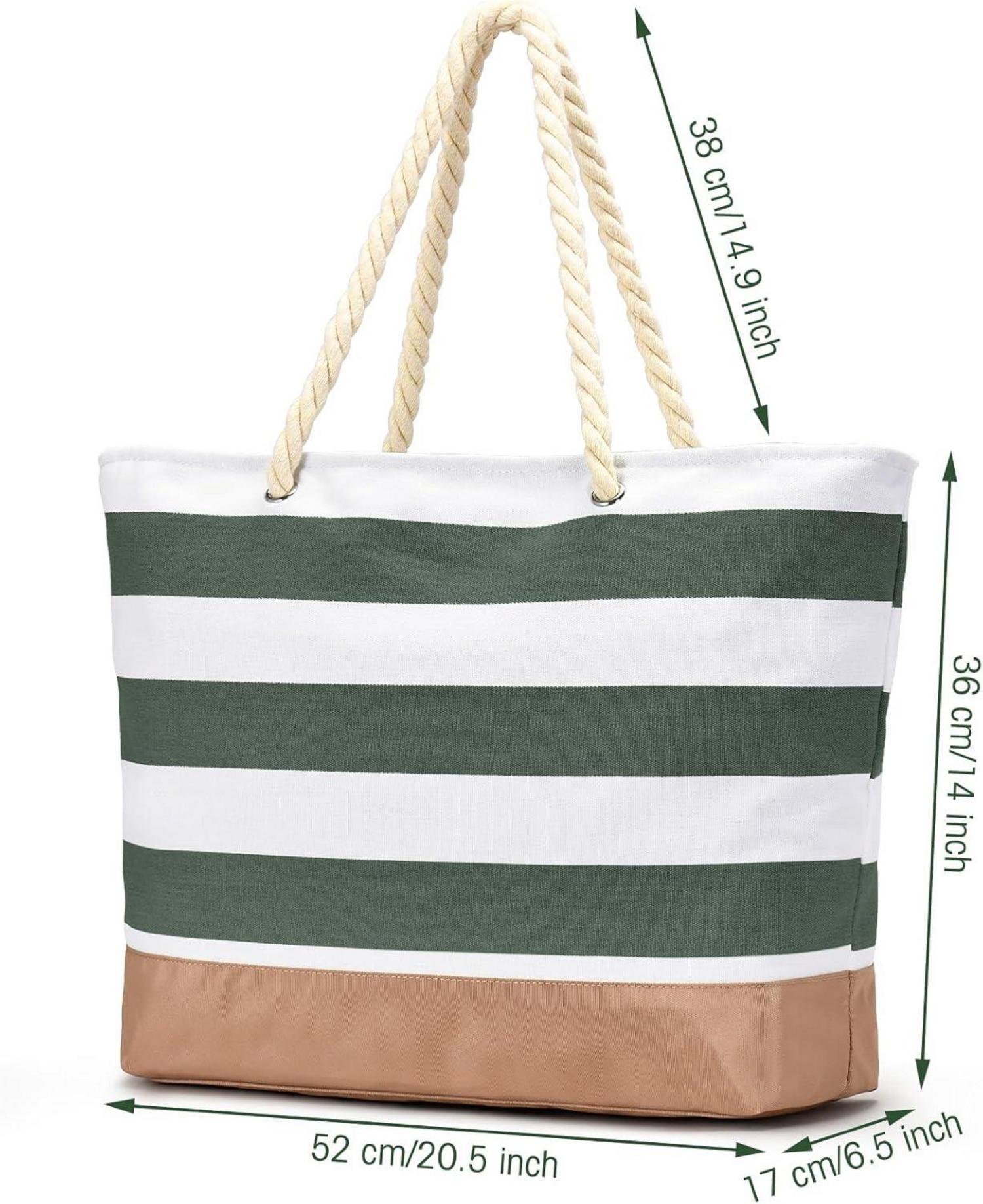 Strandtasche Tote Bag mit Reißverschluss - Große wasserdichte