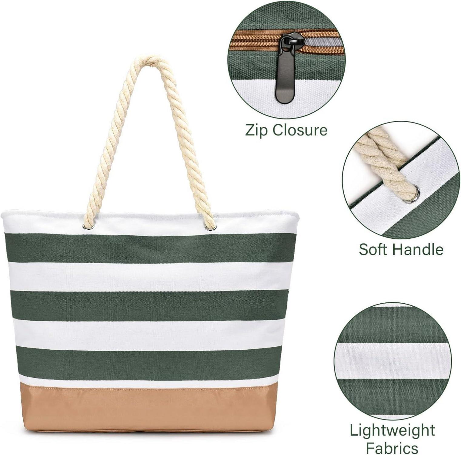 Strandtasche mit Reißverschluss - Große Shopper Tasche Wasserdicht