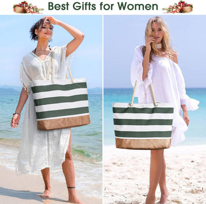 Oscaurt Strandtasche Damen Große Tote Bag Shopper Wasserdicht Reißverschluss