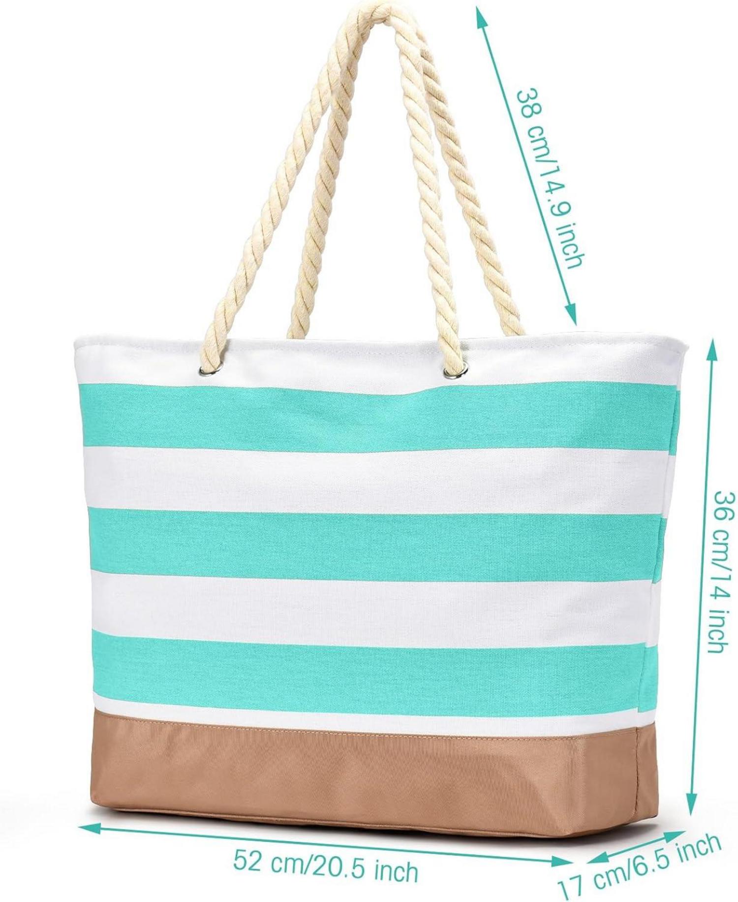 Große Strandtasche Tote Bag mit Reißverschluss für