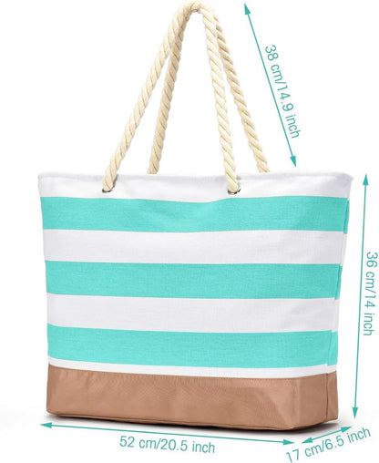 Große Strandtasche Tote Bag mit Reißverschluss für