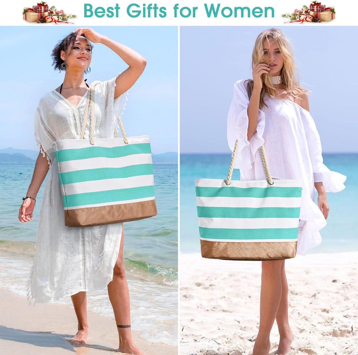 Große Strandtasche Tote Bag Damen Wasserdicht Reißverschluss Strand- Handtasche