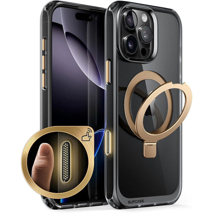 iPhone 16 Pro Hülle mit Ringständer & MagSafe (Gold)
