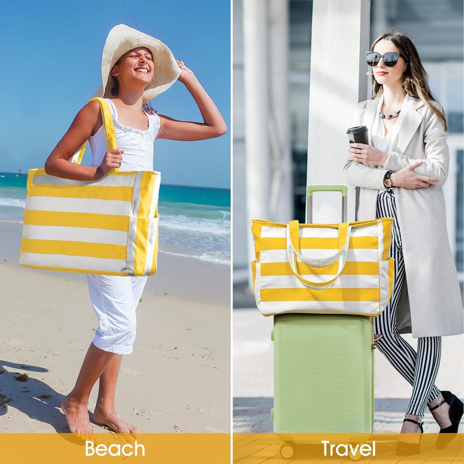 XXL Strandtasche Damen Tote Bag Shopper Umhängetasche Faltbar 40L