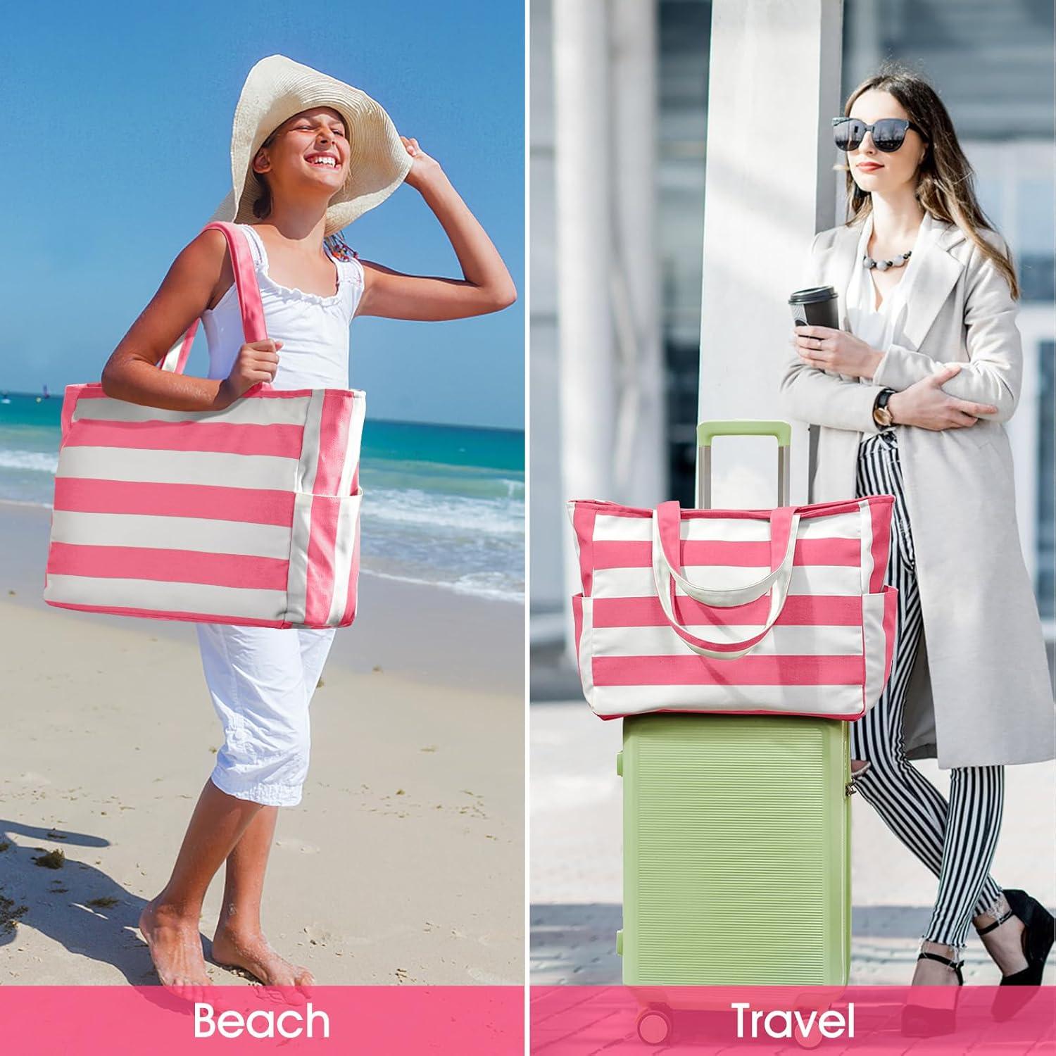 Oscaurt XXL Strandtasche Damen Shopper Badetasche Umhängetasche Faltbar 40L