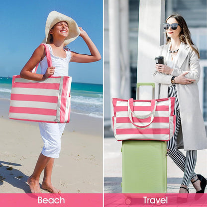Oscaurt XXL Strandtasche Damen Shopper Badetasche Umhängetasche Faltbar 40L