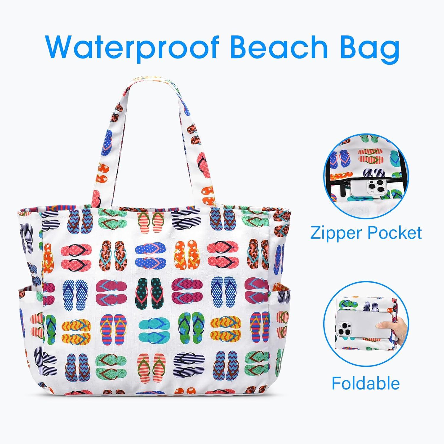 Große Strandtasche Tote Bag Damen Handtasche wasserfest 40L