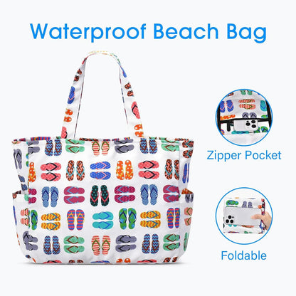 Große Strandtasche Tote Bag Damen Handtasche wasserfest 40L