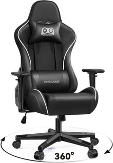 Ergonomischer Gamer Chair mit 3D Armlehnen, höhenverstellbar - Schwarz