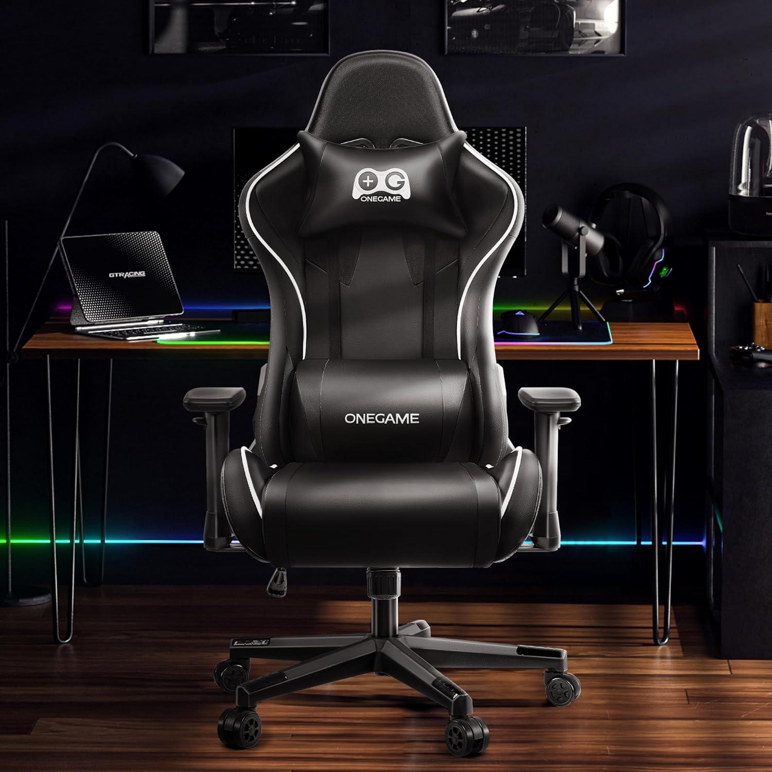 OneGame Gaming Stuhl Ergonomisch Bürostuhl 3D Armlehnen höhenverstellbar 150KG