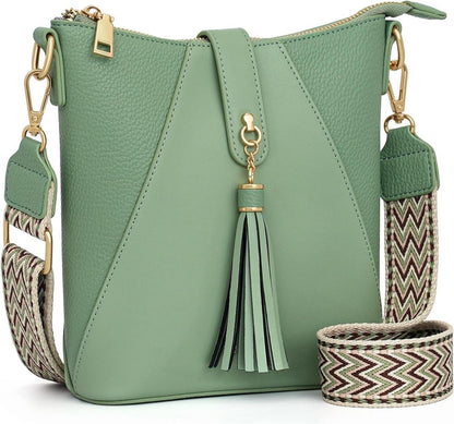 HILAEX Umhängetasche Damen - Kleine Handtasche Verstellbarer Gurt Leder Crossbody Tasche
