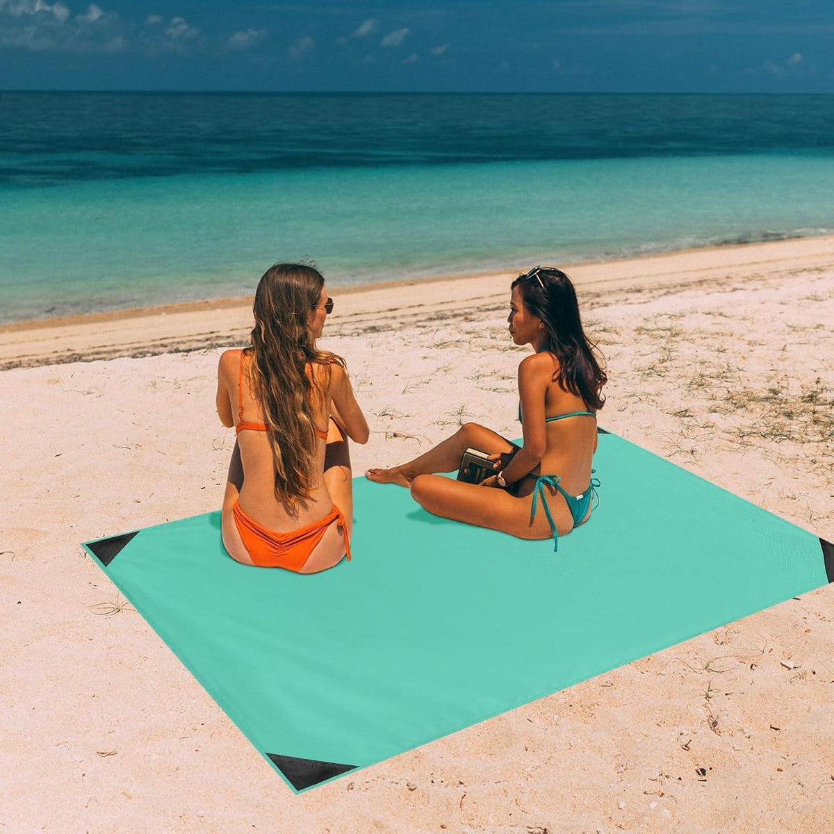 Ultraleichte Picknickdecke 110x160 cm, Sandabweisend, Lindgrün